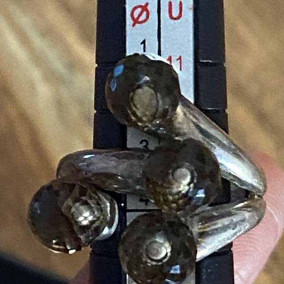 925 Sterling Silver & Faceted Smokey quartz Ring - Picture 7 of 16